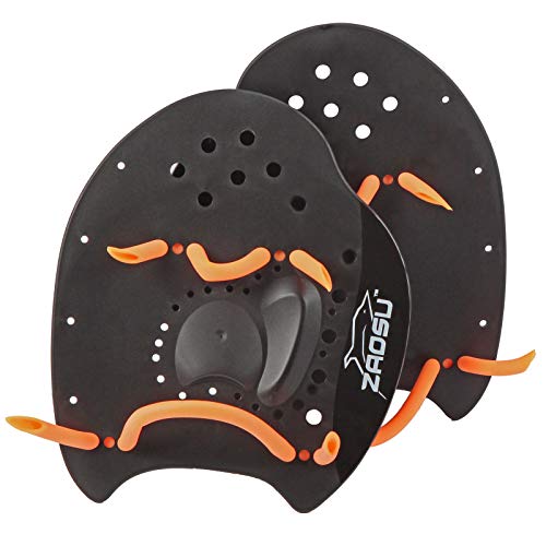 ZAOSU Palas de natación para nadadores y triatletas, herramienta de entrenamiento para niños y adultos, talla: M (naranja)