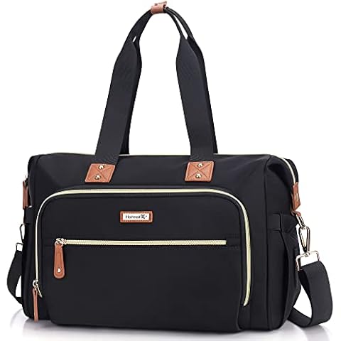 Hafmall Baby Changing Bag, Nappy Bag with with Changing Mat, Multifunctional Large Diaper Messenger Bag for Mum and Dad, Black Cover
