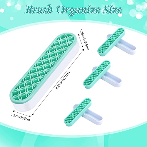 Frienda 4 Pcs Silicone Makeup Brush Holder Stand Multipurpose Cosmetic Travel Storage Box Painting Pen Brush Organizer Desktop Makeup Brush Drying Rack For Brush, Eyeliner Pencil Art(Green) #TOP1