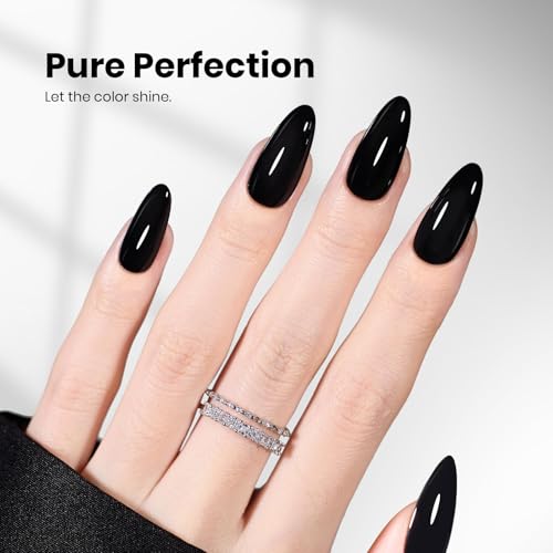 Image of Beetles Black Gel Polish - VoidBlack 15ML /0.51Fl Oz, Black Gel Nail Polish, Same Color Same Bottle STAY SHINING, Soak Off UV LED Lamp Classic Nails Art, Manicure Salon DIY Home Nails