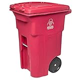 255 Qt. / 64 Gallon / 240 Liters Red Rectangular Wheeled Medical Waste Cart. Kitchen Garbage Can...