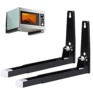 Draagbeugels voor oven, set met 2 beugels, voor magnetron of combi-oven, voor wandbevestiging, opklapbaar, accessoire voor keuken, geleverd met keilbouten