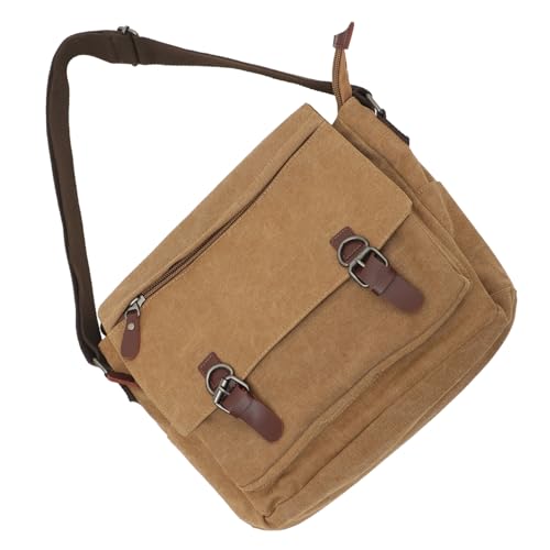 Bolso bandolera de lona de gran capacidad con cremallera y correa regulable