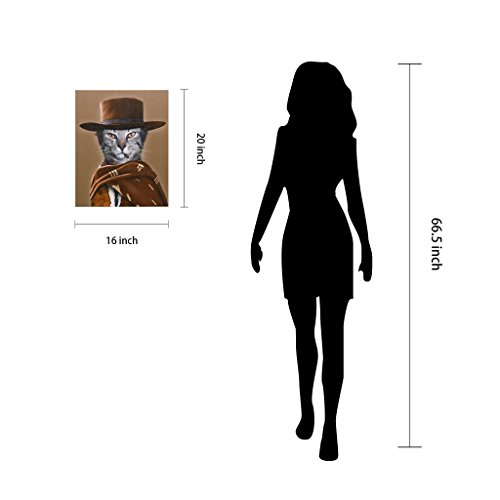 Empire Art Direct Pets Rock Western Graphic Wrapped Cat Canvas Wall Art, 20" X 16" X 2", Ready To Hang #TOP7