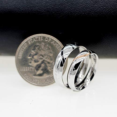 Image of Couples Titanium Stainless Steel Wedding Engagement Band Rings Engraved Real Love Y552-2D