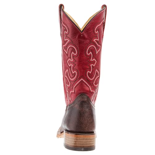 Corral Brown And red Square Toe Boots3