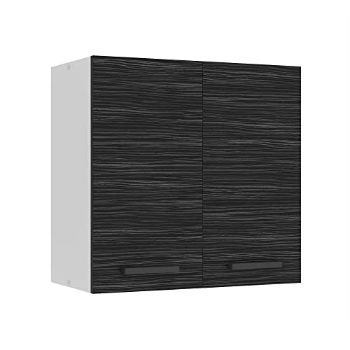 Belini Hängeschrank Küche, Küchenschränke SG2. Breite 60 cm. Oberschrank mit 2 Türen, Küchenhängeschränke, Wandschrank Hängend, Königliches Ebenholz