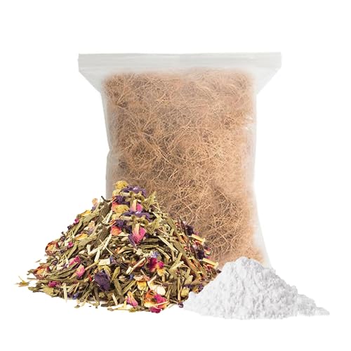 Image of SunGrow Coco Fiber Herbs for Small and Medium Birds, with Chamomile, Lavender, Peppermint & Calcium, Nesting Pad, Aviary Bedding & Substrate for Budgies, Cockatiels, Canaries, Finches, Parrots, 5 oz