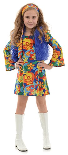 Disfraz infantil Far Out Groovy Flower Power azul