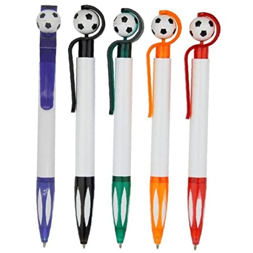 Haowul 5pcs Soccer Shape Ballpoint Point Black Ink Football Styds Intéressant Conception De Stylo Sport Rétractable pour Papeterie De Fête D'école Couleurs Aléatoires Cover
