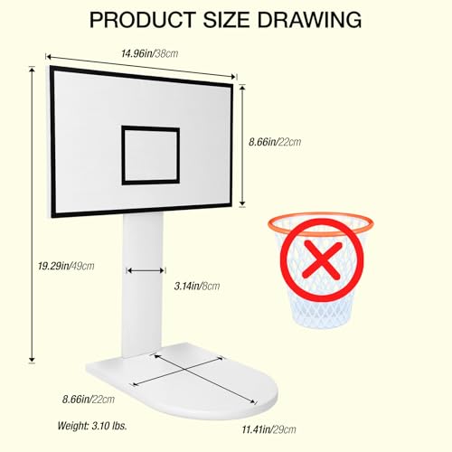 Image of MORNING SUN Basketball Trash Can Holder, Basketball Trash Can Wooden Display (Excluding Trash Can), Garbage Bin Basketball Hoop for Home Office Kitchen Living Room