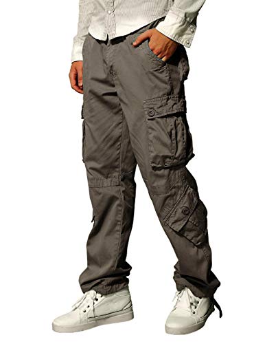 Image of Match Men's Wild Retro Multi-Pockets Utility Casual Cotton Cargo Trousers #3357