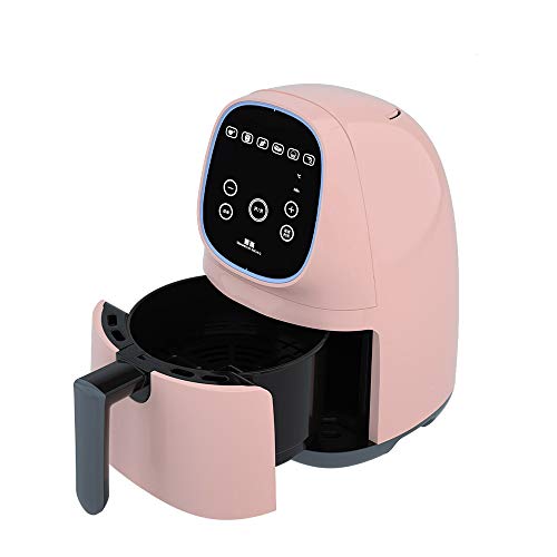 Mini cocina de horno de freidora con control de temperatura, cesta de freír antiadherente, función de apagado automático, 1.93 qt, rosa