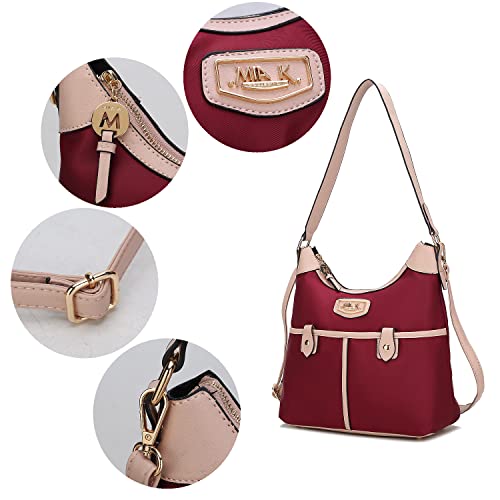 Image of MKF Collection Shoulder Bag for Women, Nylon Handbag Purse, Top-Handle Hobo Bag And Wallet