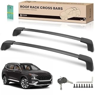 YHTAUTO Car Roof Rack Cross Bar Compatible with Hyundai Santa Fe Accessories 2019-2023 w/Flush Rails, 165 Lbs Aluminum Alloy Cargo Bars for Rooftop Tent Kayak Bike Luggage Snowboard Ski Board Canoe