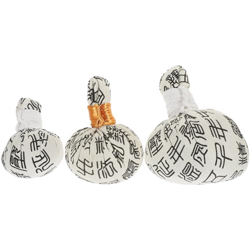 VICASKY 3pcs Chinese Herbal Health Balls Massage with Wormwood Warming Bags for Hand Therapy Non-Woven Natural Ingredients Lightweight for Adults and Elders Random Color
