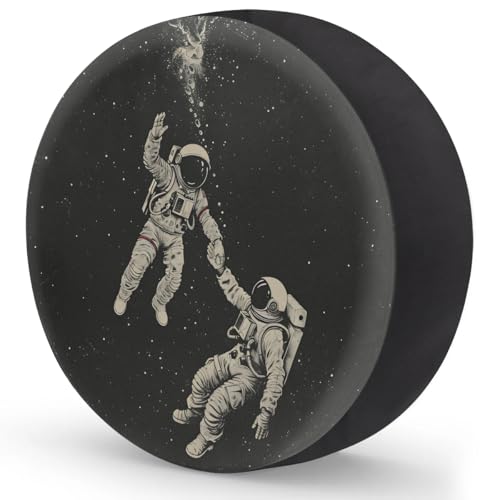 Image of Spare Tire Cover for RV Trailer, Astronaut Pattern Tire Covers Universal Fit for Travel Trailer Camper Jeep RV SUV Truck Waterproof Wheel Cover (17 inch for Diameter 31 inch - 33 inch)