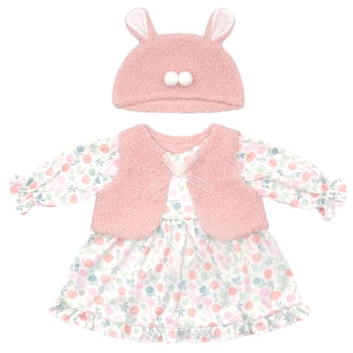 ZWOOS Roupas para bonecas de bebé 50 a 55 cm, conjunto colete e saia rosa compatível com bonecas New Born Baby, presentes para meninas e meninos