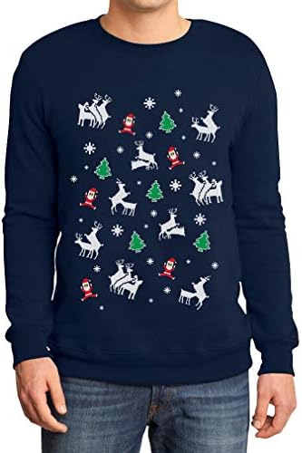 Shirtgeil Regalo di Natale T-Rex vs. Renna Ugly Sweater Felpa da