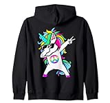 Photo Gallery dabbing unicorno segno di pace felpa con cappuccio Photo Gallery dabbing unicorno segno di pace felpa con cappuccio