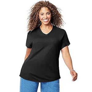 Just My Size Women's Plus-SizeShort Sleeve V-neck T-shirt