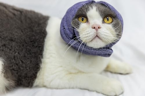 Image of Cat Hematoma Ear Wrap,Noise Cancelling Calming Anxiety & Stress Relief - Ear Cover for cat Purple S