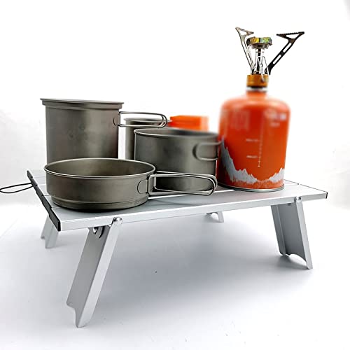 Table de camping pliante ultralégère et compacte en aluminium brossé - 6