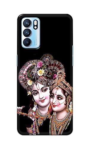 Image of PRINTFIDAA� Printed Hard Back Cover Case for Oppo Reno6 5G | Oppo Reno 6 5G Back Cover (Radha Krishna) -2808