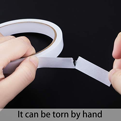 ELCOHO 10 Rolls Self Adhesive Double Sided Tape Each Roll 10 m White Strong Sticky Tapes for Handwork, DIY Craft Projects, Cards and Boxes