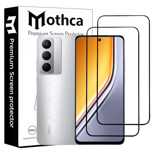 Image of Mothca Military-Grade Tempered Glass Screen Protector Compatible for Realme Narzo 80x 5G with Edge to Edge Coverage - Case Friendly, Anti-Scratch & Bubble-Free Installation Kit (Pack of 2)