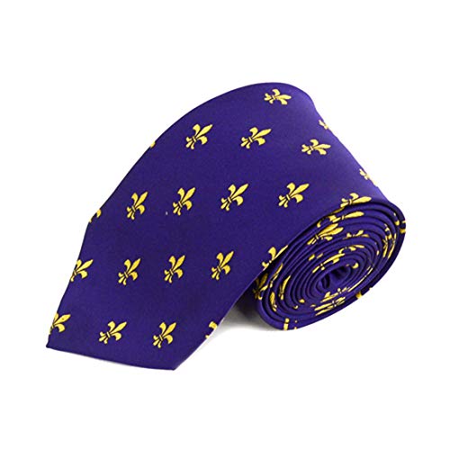 Fleur-de-lis Purple and Yellow Novelty Tie