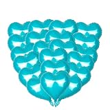 Package content: you will get 15 pieces teal blue heart foil balloons . Made of premium aluminium foil, nontoxic and safe for use. Balloons could self seal after inflate,without extra operating. Can be reused several times in different occasions. The...