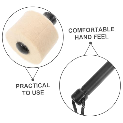 Vaguelly Professional Baqueta de Percusión para Bombo con Cabeza de Fieltro, Acero Inoxidable, para Bandas de Marcha y Actuaciones Musicales miniatura 3