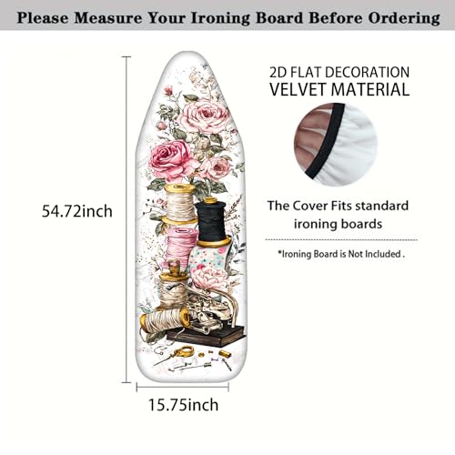 Image of Nuxovilar Spools Roses Ironing Board Cover 15x54 Inches Polyester