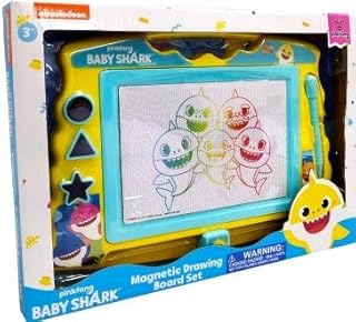 Lollipop Baby Shark Magnetic Drawing Board with Stylus and 3 Stamps, for Boys or Girls (Blue)…