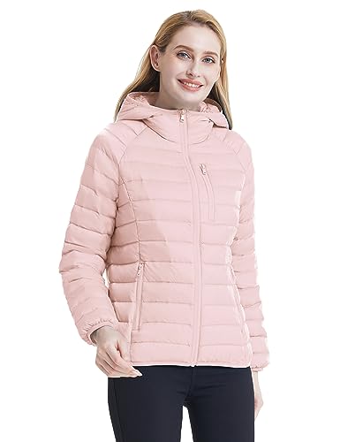Wantdo Women's Packable Down Jacket Lightweight Puffer Jacket Hooded Winter Coat3