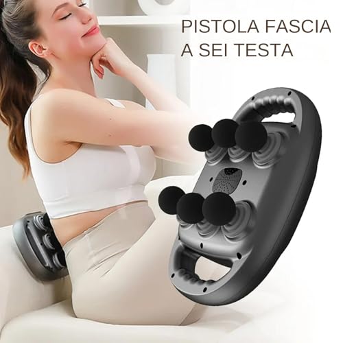 Masseur portable pour soulager les tensions du dos avec 6 têtes interchangeables