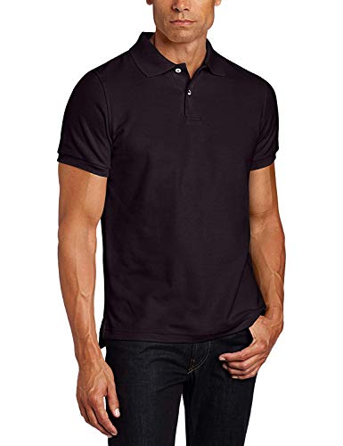 Lee Uniforms Men's Modern Fit Short Sleeve Polo Shirt, Black, X-Large