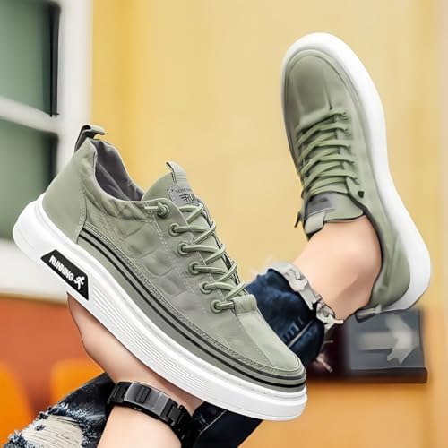 Image of Mens Slip On Walking Shoes Non Slip Running Shoes Workout Shoes Breathable Fashion Sneakers (Green, US Footwear Size System, Adult, Men, Numeric, Medium, 7)
