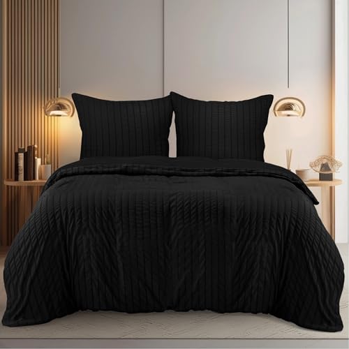 Utopia Bedding Seersucker Bettwäsche 200x200 Set - Mikrofaser Polyester...