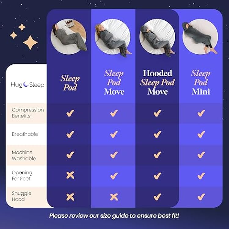 Hug Sleep Hooded Sleep Pod Mini, Wearable Blanket with Comfy Hoodie, Weighted Blanket Alt From Shark Tank, Cooling Sensory, Machine Washable Cozy Blankets, Adult, Kids or Teens Gift, Grey, XL