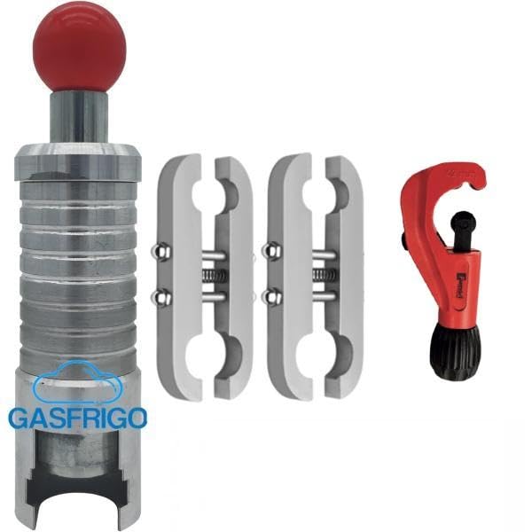 Kit cartellatrice tubi inox flessibili 1/2" 3/4" 1" 1"1/4 completo di dime DN12X-DN15 e DN20-25 e tagliatubi