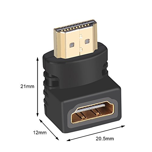 Eluteng Hdmi Adapter 90 Degree(6 Pack) 4K Male To Female Hdmi Connector 270 Degree Extender Right Angle For Tv, Projector, Blu-Ray Player, Dvd, Hard Disk Burner, Computer Combo L-Type Hdtv Converter #TOP7