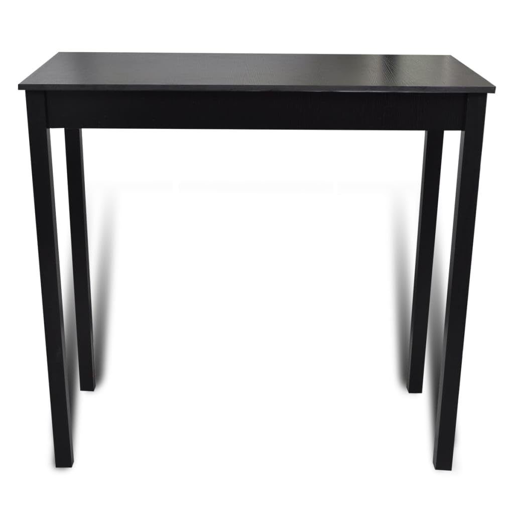 Set da bar con 4 sgabelli da bar nero, set da pranzo con tavolo rettangolare e seduta imbottita, salvaspazio per cucina e sala da pranzo, robusto piano in MDF