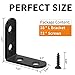 18PCS L Bracket Corner Bracket, FATLODA Stainless Steel L Brackets for Shelves, Black Small Right Angle Bracket, Metal Corner Brace for Wood Furniture Cabinet Chair with 72PCS Screws (1.57x1.57 in)