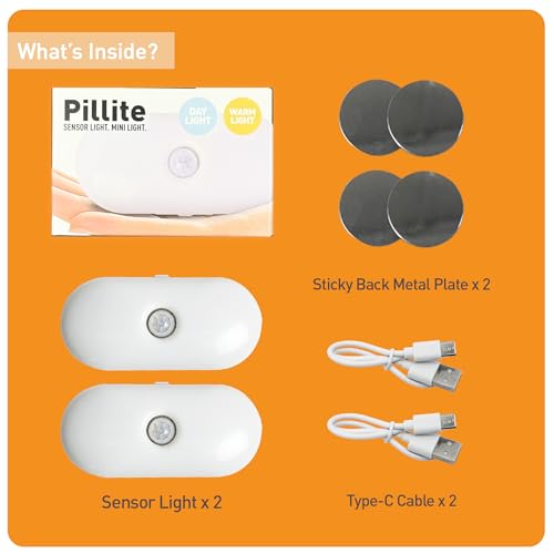 LIBERATECH Rechargeable Motion Sensor Night Light, 2-Color White & Warm Toilet Light with Auto/On Mode, Magnetic & Adhesive Installation for Bathroom, Bedroom, Hallway (2 Pack) - image 8