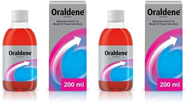 Oraldene Mouthwash | Use at First Sign of Sore Throat | Medicated Mouthwash - Sore Throat Treatment for Adults | 200ml (Pack of 2)