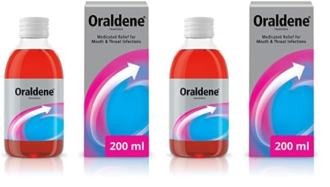 OraldeneMouthwash | Use at First Sign of Sore Throat | Medicated Mouthwash - Sore Throat Treatment for Adults | 200ml (Pack of 2)