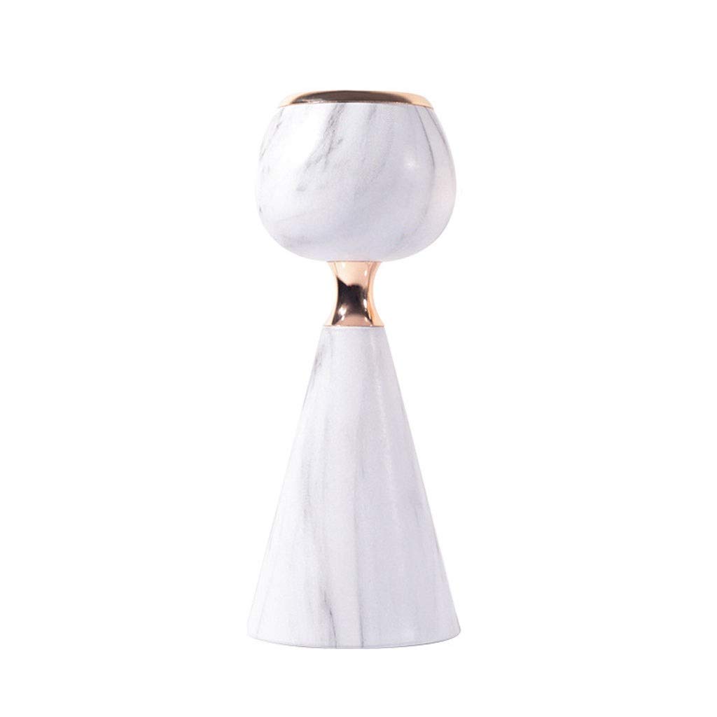 Kerzenhalter Kerzenständer Nordic Metall Eisen Kerzenhalter Imitation Marmor Kerzenständer Luxus Hochzeit Mittelstücke Wohnzimmer Ornamente Geschenk (Color : A)
