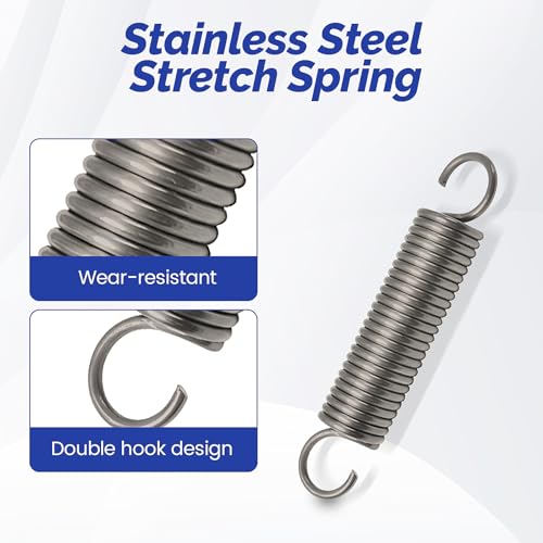 Zugfedern mit Haken, 5 Stück Spannfeder Zugfeder 70mm Freie Länge Außendurchmesser 10mm Drahtdurchmesser 1.2mm Spannungsfeder Spiralfeder (1,2x10x70mm)